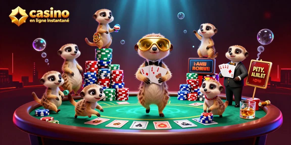 Activer les jeux dans un casino en ligne retrait instantané avec des suricates animés.