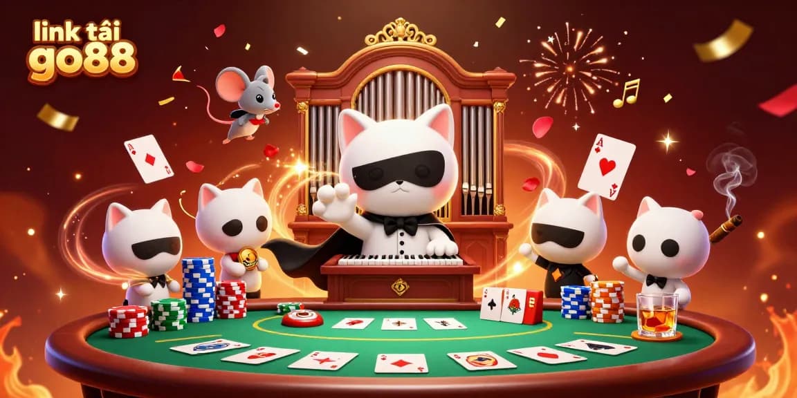 Experience the thrill with the link tải go88, featuring a phantom cat and exciting casino elements.