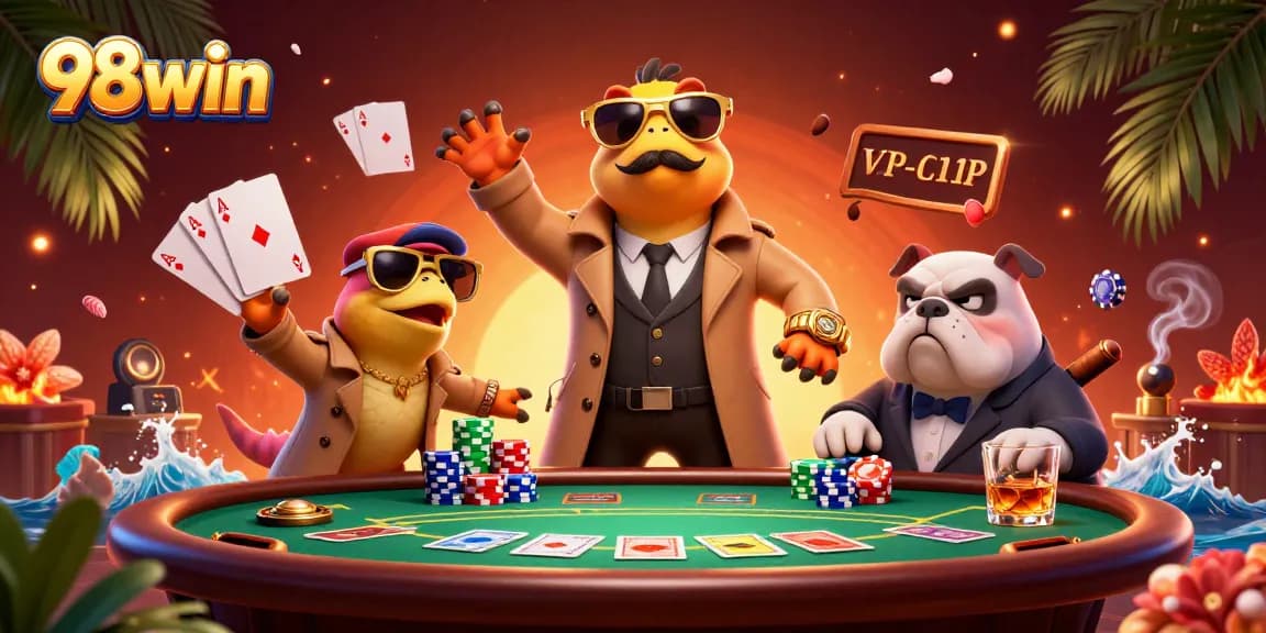 Experience thrilling play at 98win, where raptors in disguise try to enter a VIP casino lounge!