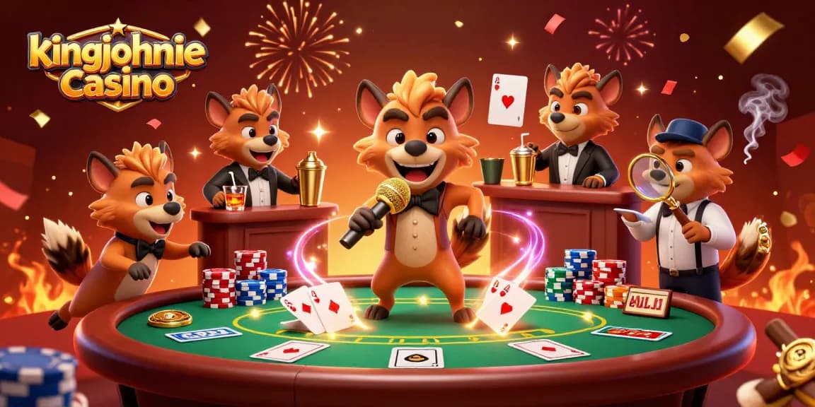 Enjoy a wild comedy night at kingjohnnie casino featuring hyenas and poker excitement.