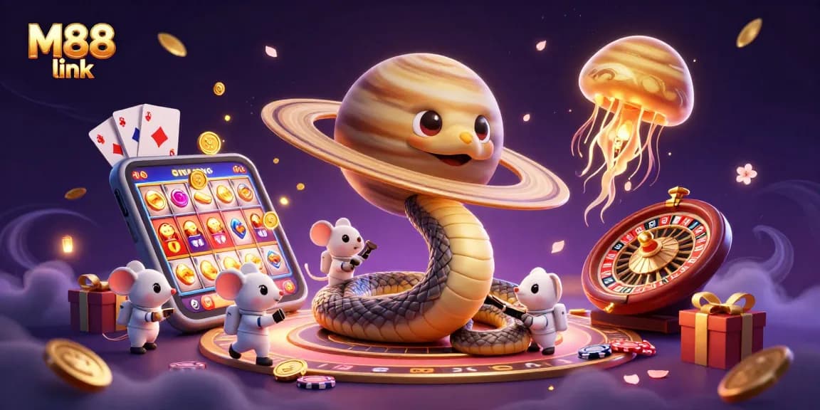 Experience the thrill of M88 link with colorful slot games and cosmic gaming fun!