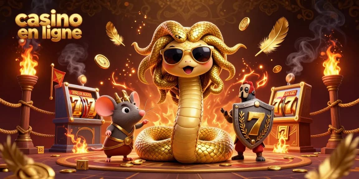 Animation de jeu captivante sur un casino en ligne avec des personnages dynamiques et des éléments de hasard.