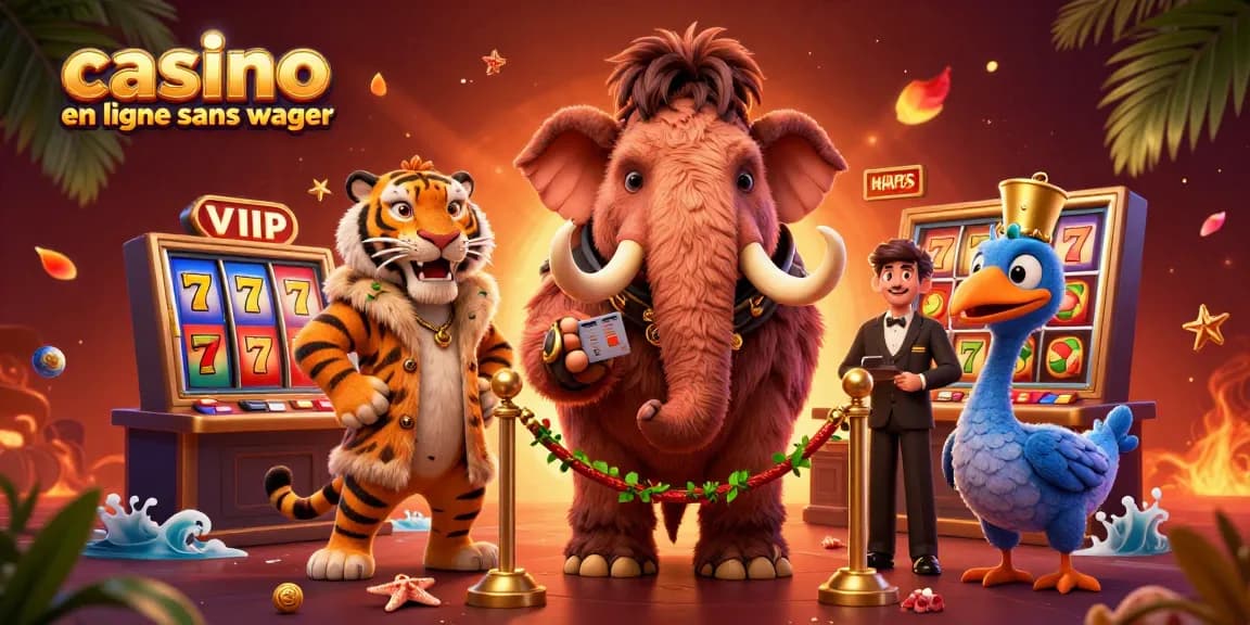 Vivez l'excitation du casino en ligne sans wager avec un mammouth et un tigre VIP