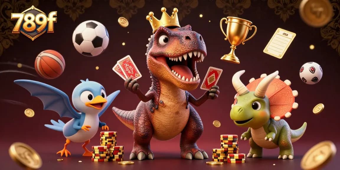 Experience thrilling gameplay at 789f with an engaging 3D casino scene featuring animated characters and dynamic game elements.