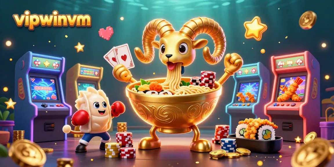 Experience the excitement of vipwinvm with vibrant characters in a dynamic casino-themed scene.
