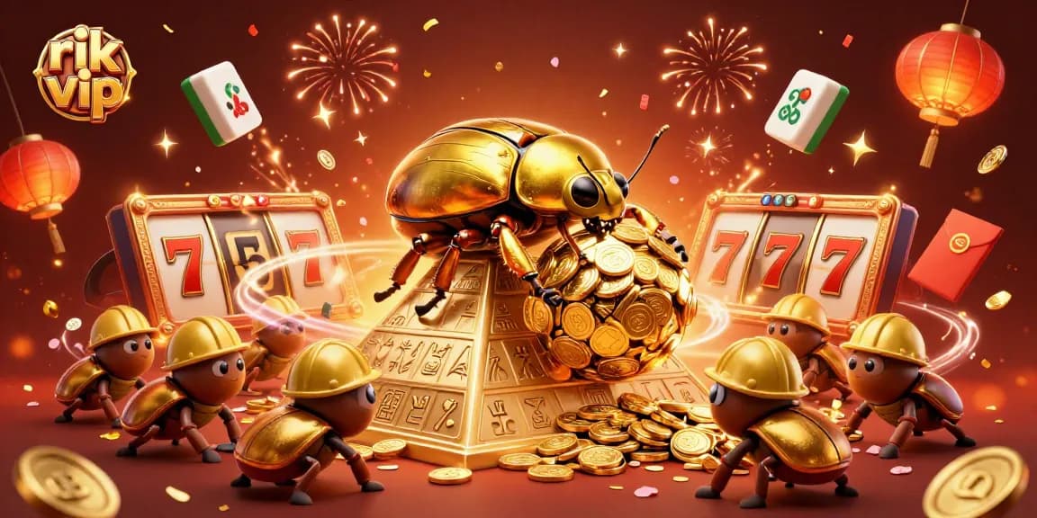 Engaging scene showcasing rik vip in an ultra-detailed illustration with casino elements and celebratory visuals.