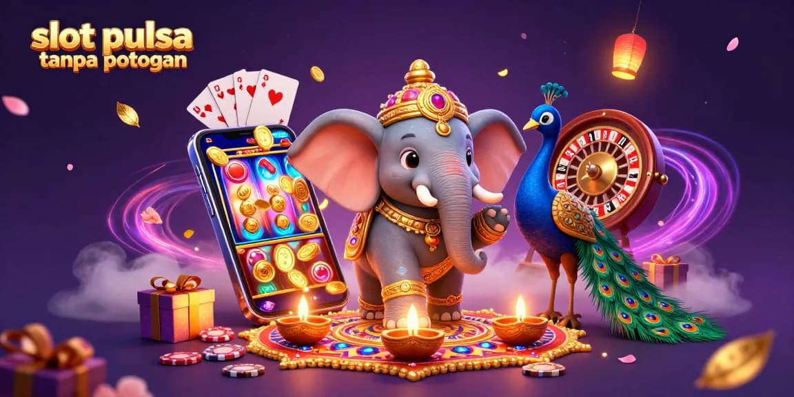 Menangkan permainan slot pulsa tanpa potongan dengan elemen kasino yang berwarna-warni dan menarik.