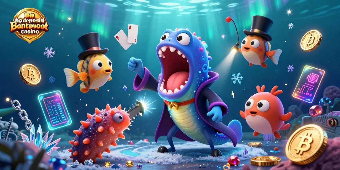 Experience thrilling action at a no deposit instant payout casino with vibrant underwater characters.