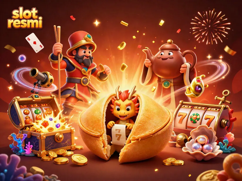 Pengalaman bermain slot resmi dengan elemen keberuntungan, koin emas, dan karakter menarik