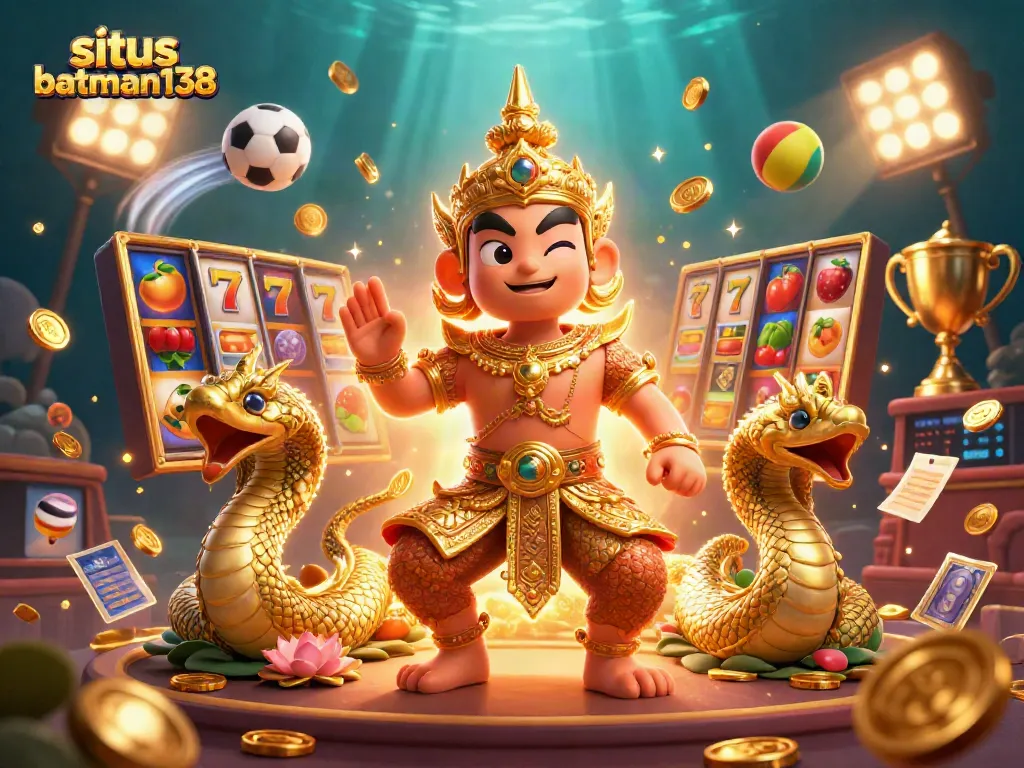 Situs batman138 menawarkan gambaran slot bertema dengan elemen kasino yang menarik dan warna cerah.