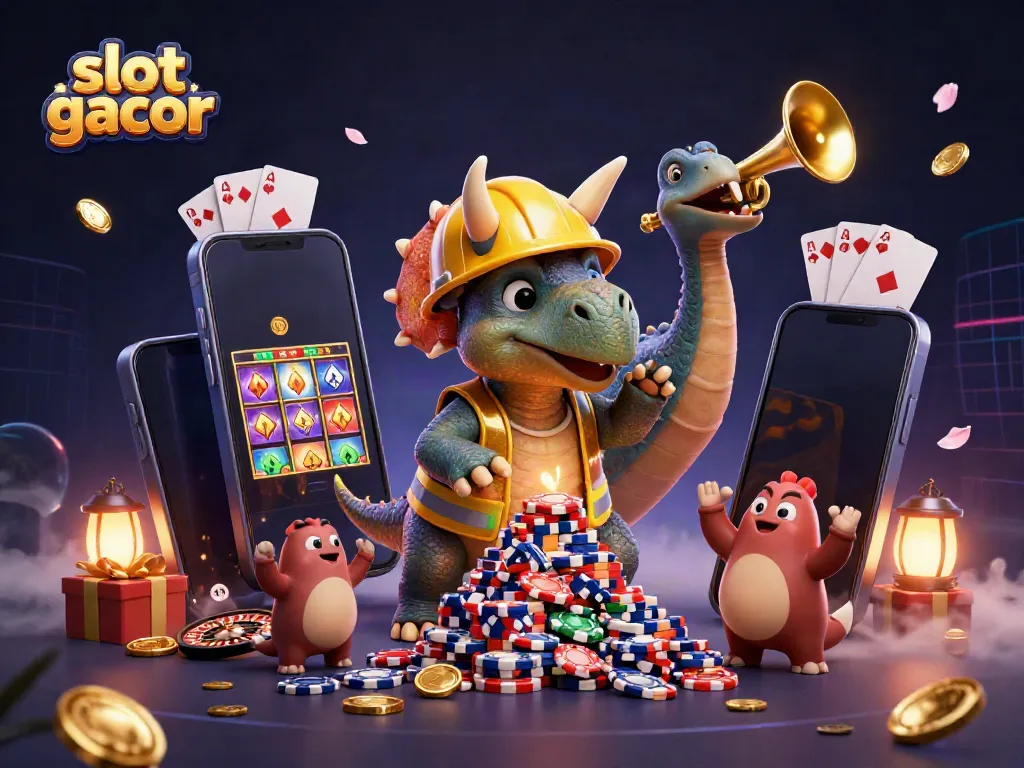 Menangkan slot gacor dengan ilustrasi kasino yang penuh warna dan karakter lucu yang membangun keberuntungan.