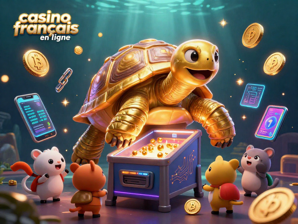 Jouez au casino français en ligne avec la tortue dorée, des pièces de crypto et des jeux animés.
