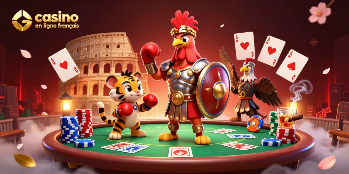 Découvrez les paris palpitants sur un casino en ligne français avec ce rooster gladiateur en action.