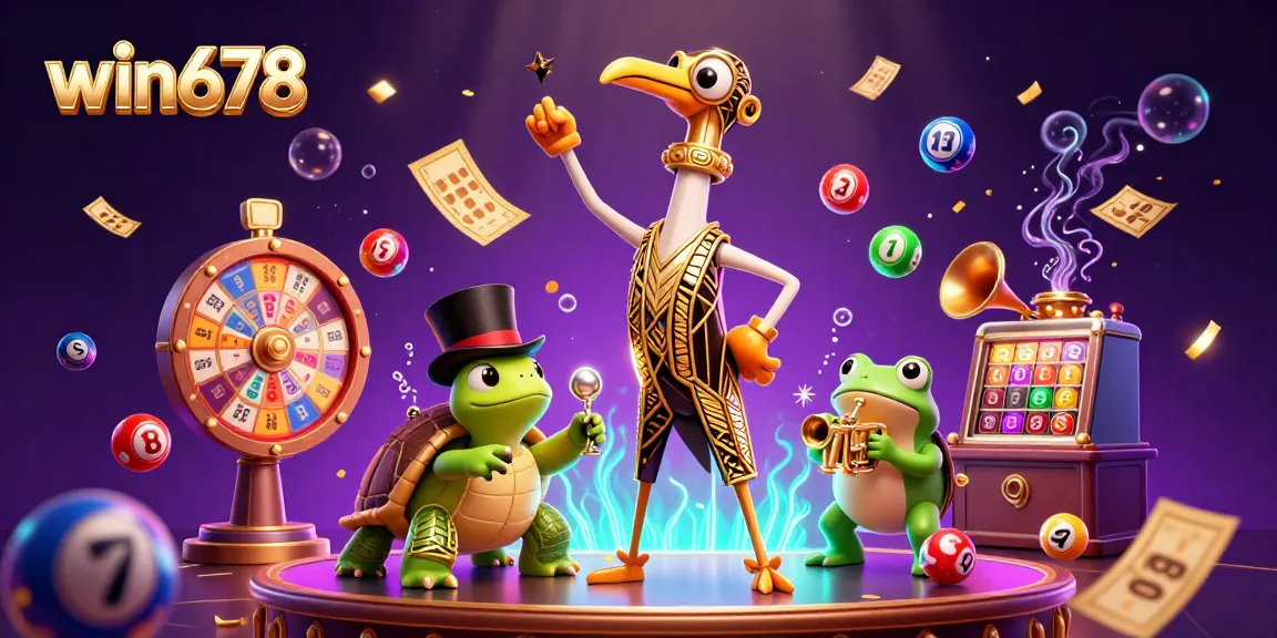 Experience dynamic gaming fun with win678 as vibrant lottery elements and whimsical characters bring excitement to your online betting journey.