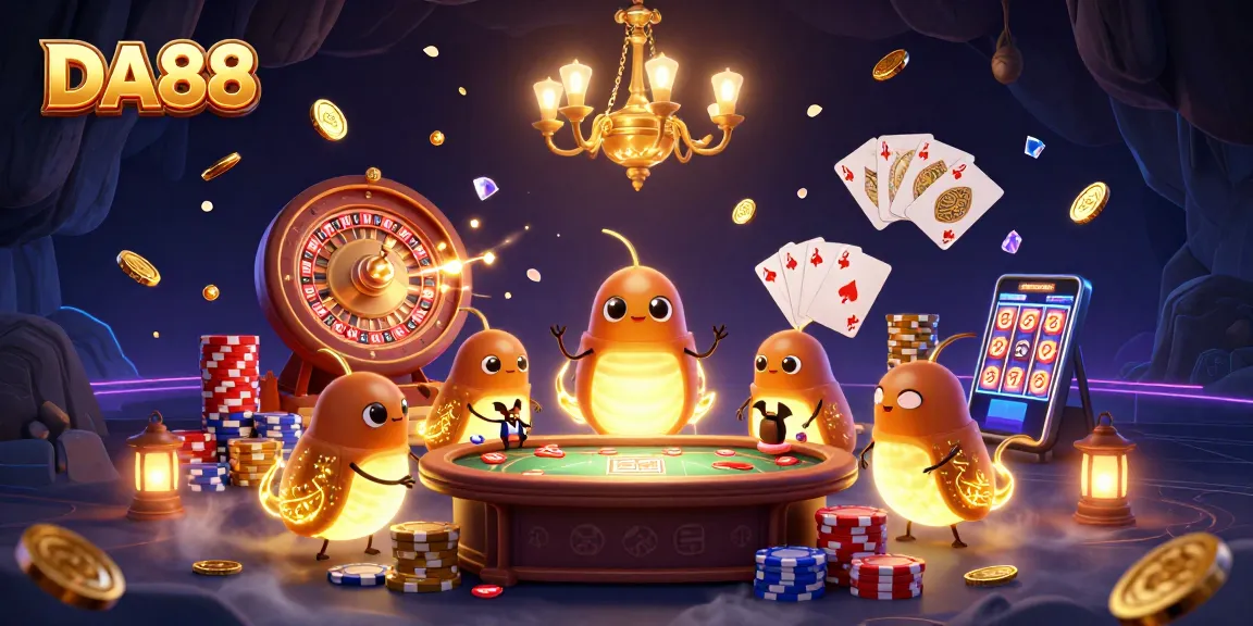 DA88 brings excitement to the casino with luminescent glowworms and vibrant game elements.