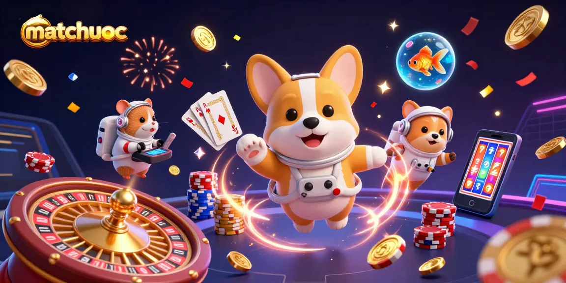 Engage in thrilling gambling at the matchuoc space casino, featuring vibrant characters and dynamic gameplay.