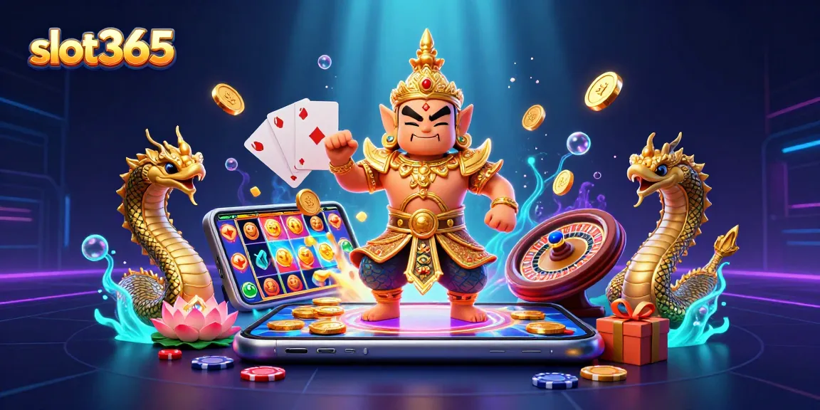 Spin the reels of slot365 with this vibrant 3D illustration featuring guardian characters and dynamic gaming elements.