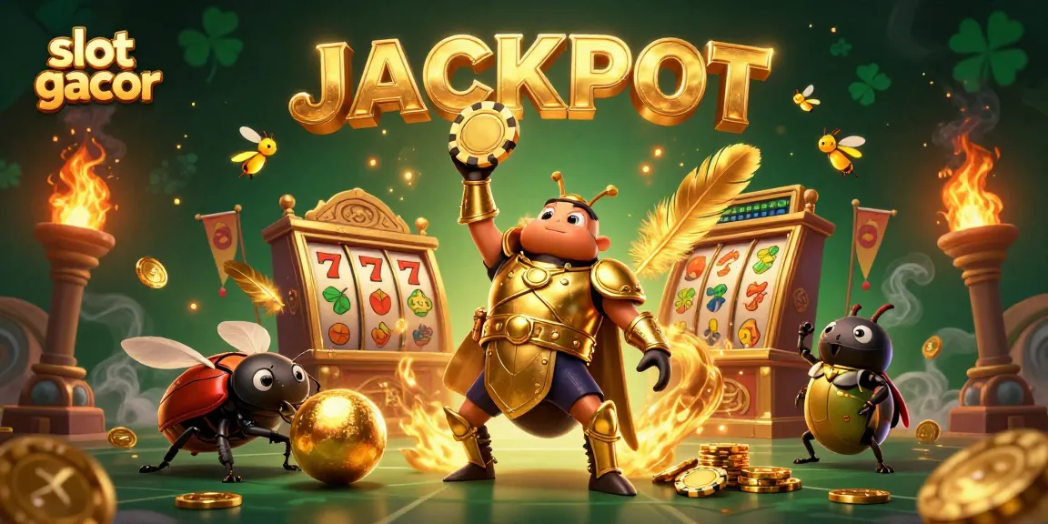 Spin the slot gacor reels with characters celebrating a big jackpot win in a vibrant casino scene.