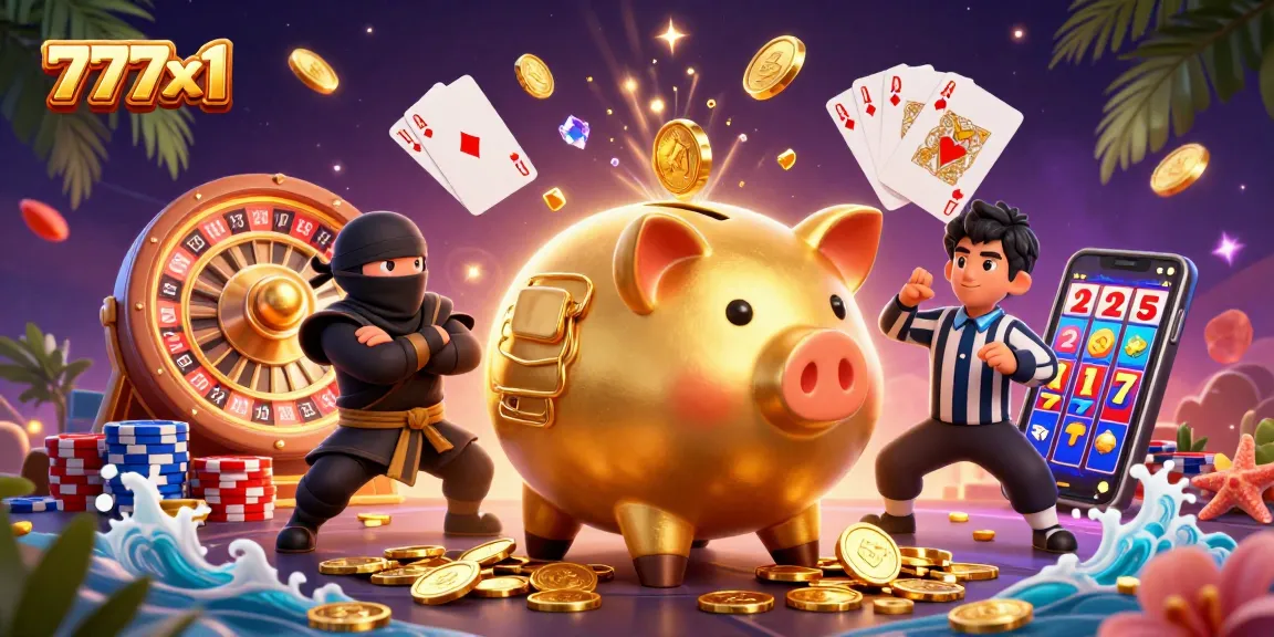 Experience thrilling action with 777x1 as golden winnings rain from a dynamic casino showdown featuring iconic characters.