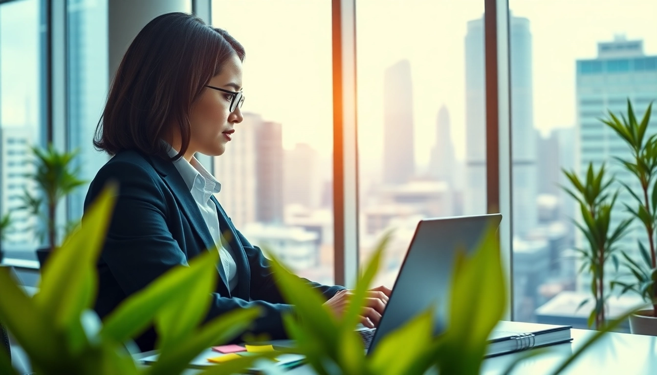 Your Most Productive Life represented by a focused individual in an organized office space.