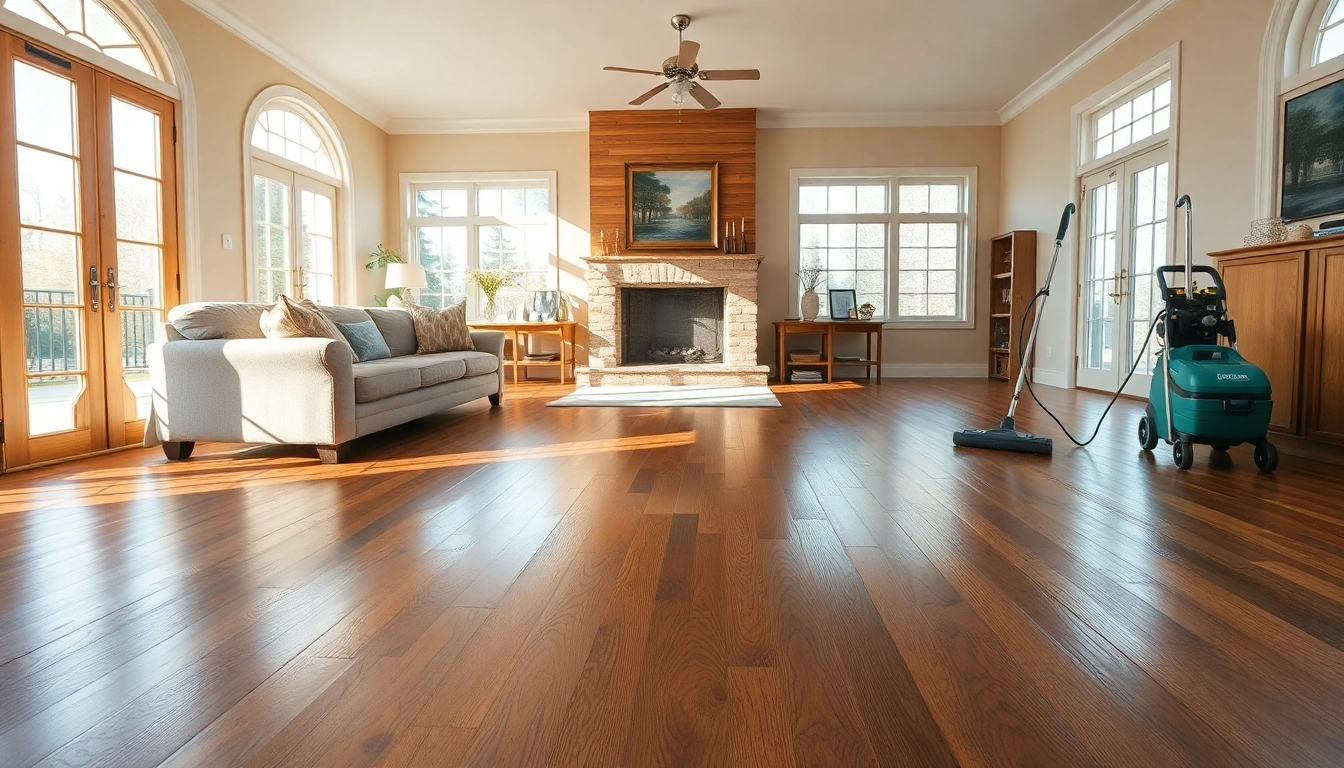 Efficient hardwood floor cleaning lincoln ca in a beautifully lit living room with polished floors.