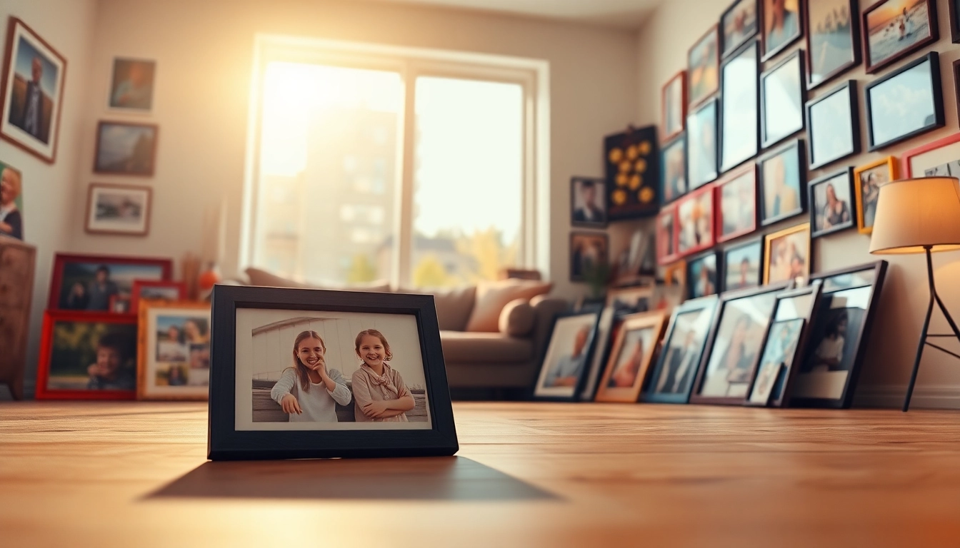 Showcase of a unique photo wall adorned with cherished personal memories.