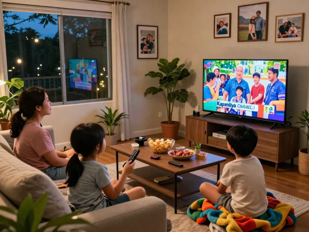kapamilyachannel.com family enjoying a show together in cozy living room