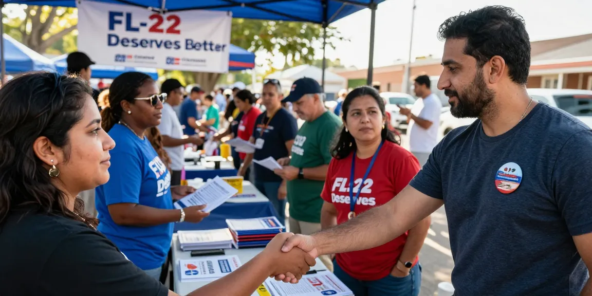 Casey Askar engaging with FL-22 voters during a community campaign event.