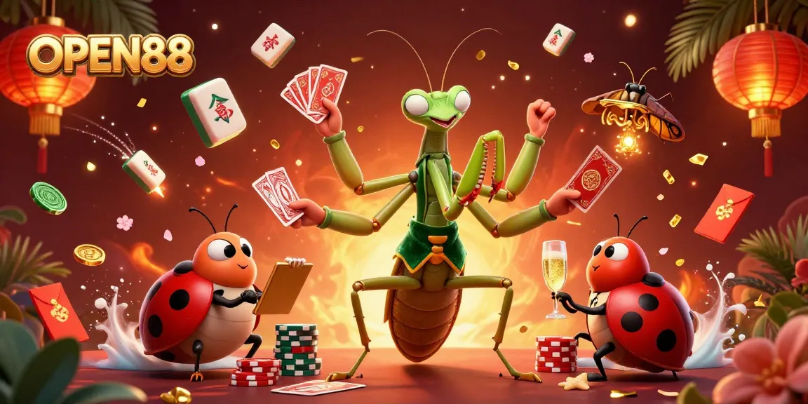 Experience thrilling gameplay at OPEN88 with vibrant casino elements and characters.
