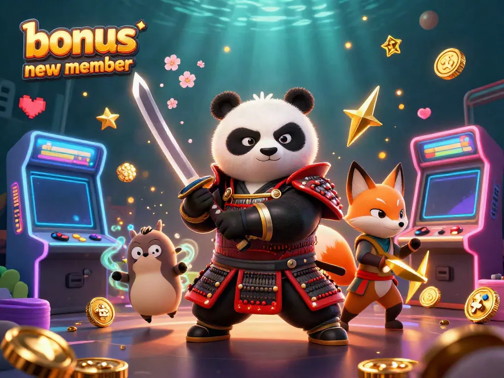Experience the excitement of casino gaming with the vibrant bonus new member artwork featuring dynamic characters and game elements.