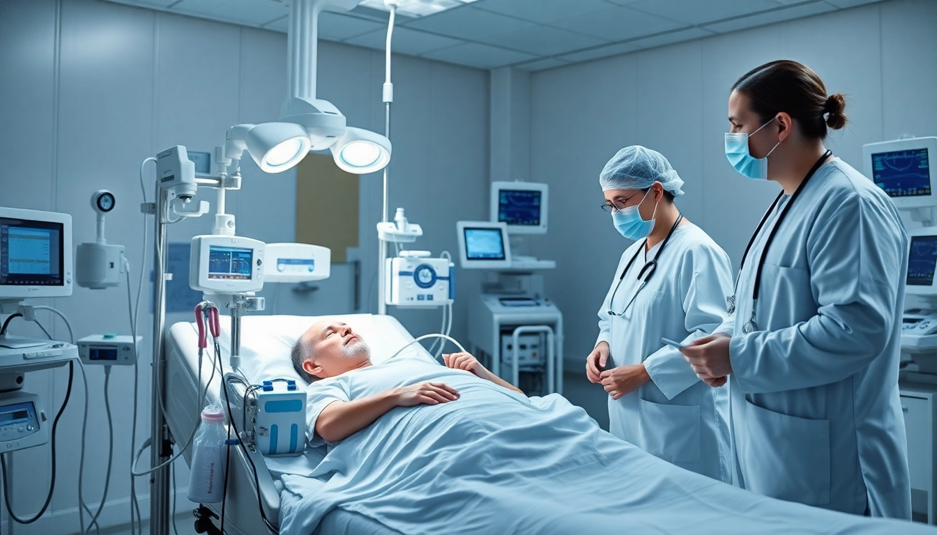 Medical professionals providing care in an Intensive Care Unit (ICU) environment.