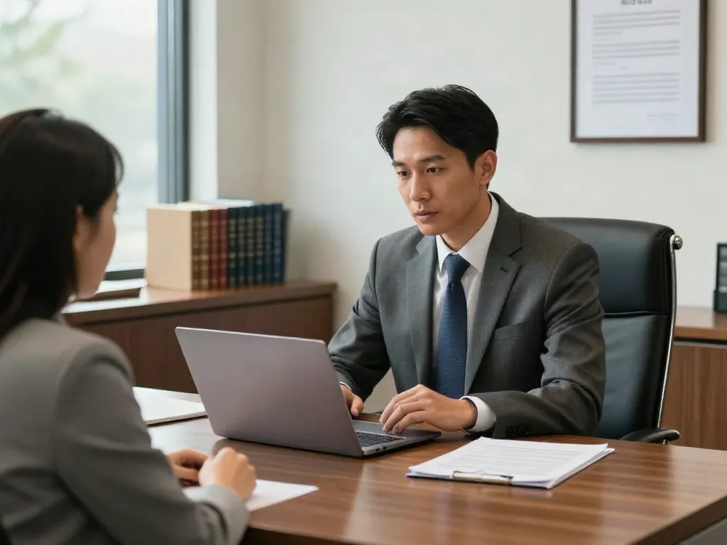 DUI attorney Smyrna GA consulting a client in a modern law office, showcasing professionalism and expertise.