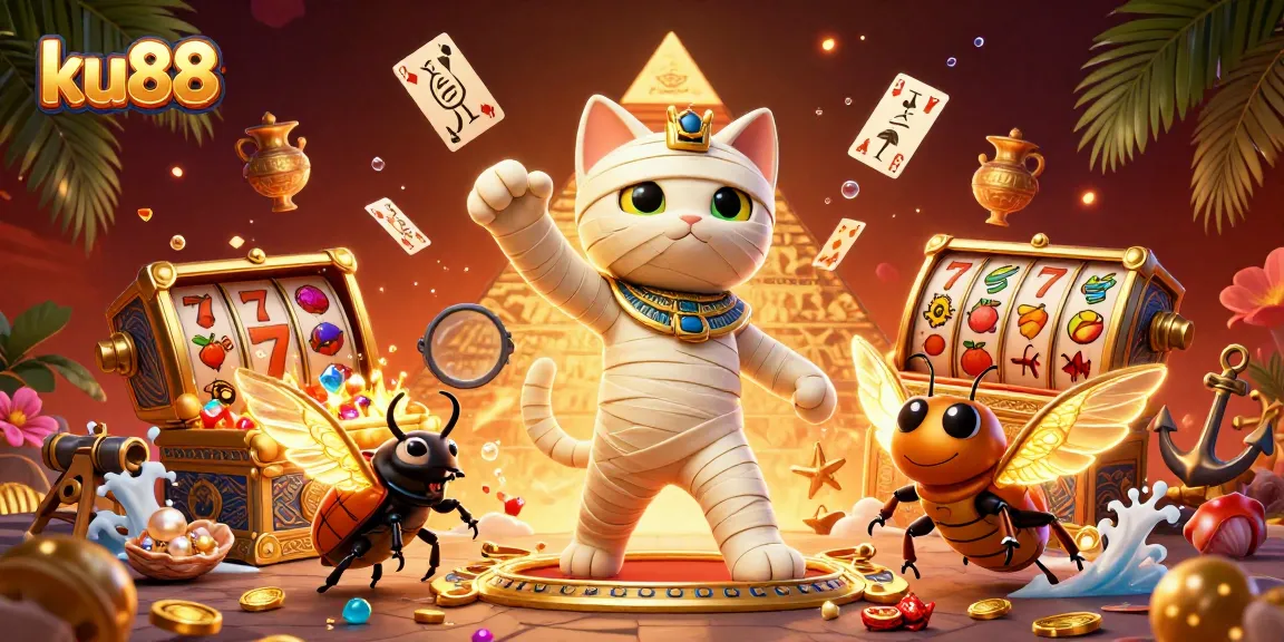 ku88 unleashes thrilling jackpot excitement with vibrant characters and rich casino elements.